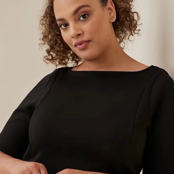 NWOT Torrid Bodycon Midi Dress Women Size Black Cupro Studio Chic 3X - Picture 3 of 16